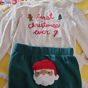 Carter's Cream and Green First Christmas Set